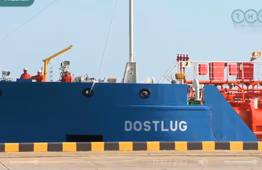 Türkmenbaşy halkara deňiz portunda täze "Dostluk" tankerini garşylamak dabarasy geçirildi